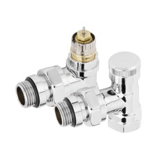 Набор термостатический для радиатора угловой ROYAL THERMO Design 1/2&quot; Click (Хром)