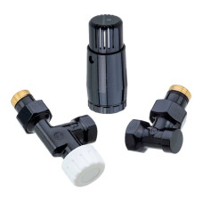 Комплект подключения SCHLOSSER STANDARD MINI 1/2&quot; осевой, Ral 9005, с термоголовкой MINI М30х1,5