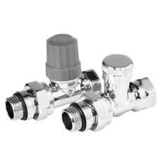 Набор термостатический для радиатора прямой ROYAL THERMO Design 1/2&quot; Click (Хром)