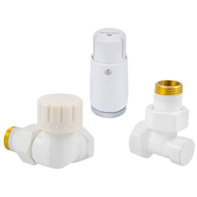 Комплект трехосевой SCHLOSSER STANDARD MINI 1/2&quot; левый, белый, с термоголовкой MINI M30x1,5